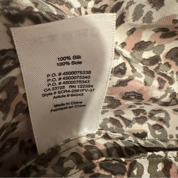 Aritzia Wilfred Silk Leopard Print Camo Tank top Size Small Women’s - Picture 13 of 13